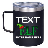 Personalize Elf Name Custom Family Matching Christmas 12oz Stainless Steel Coffee Mug