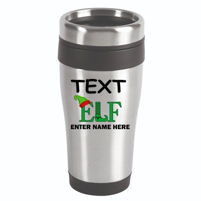 Personalize Elf Name Custom Family Matching Christmas 16oz Travel Tumbler