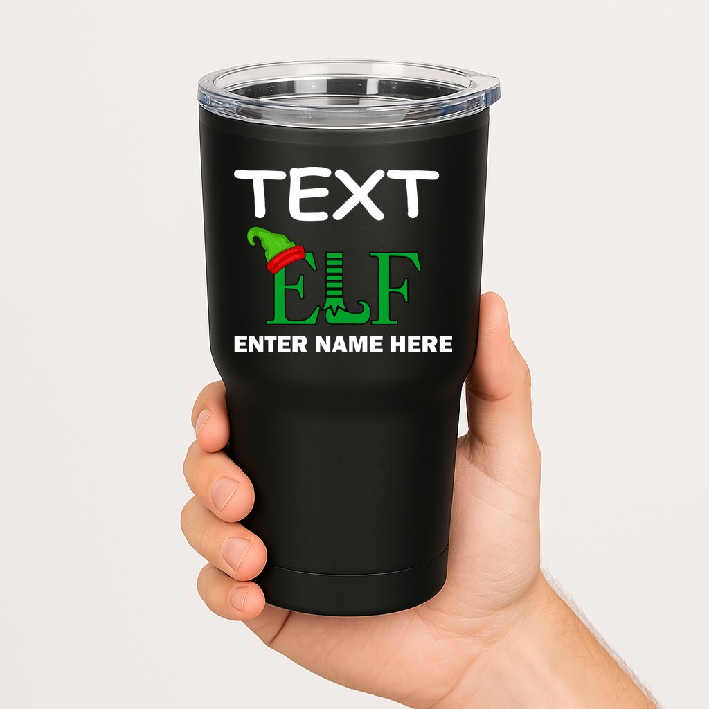 Personalize Elf Name Custom Family Matching Christmas Tumbler