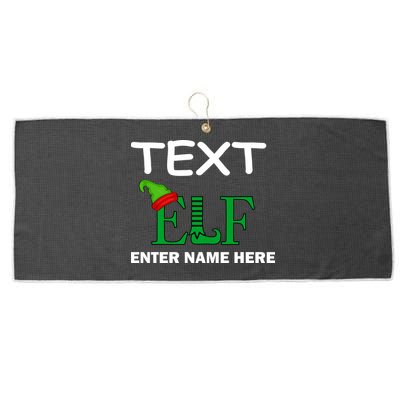 Personalize Elf Name Custom Family Matching Christmas Large Microfiber Waffle Golf Towel