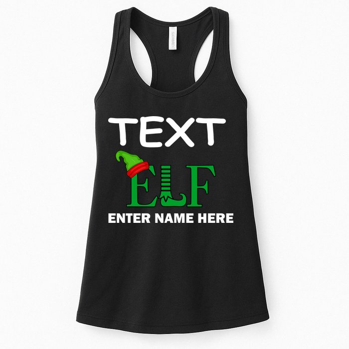 Personalize Elf Name Custom Family Matching Christmas Womens Tank Top