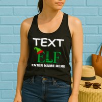 Personalize Elf Name Custom Family Matching Christmas Womens Tank Top