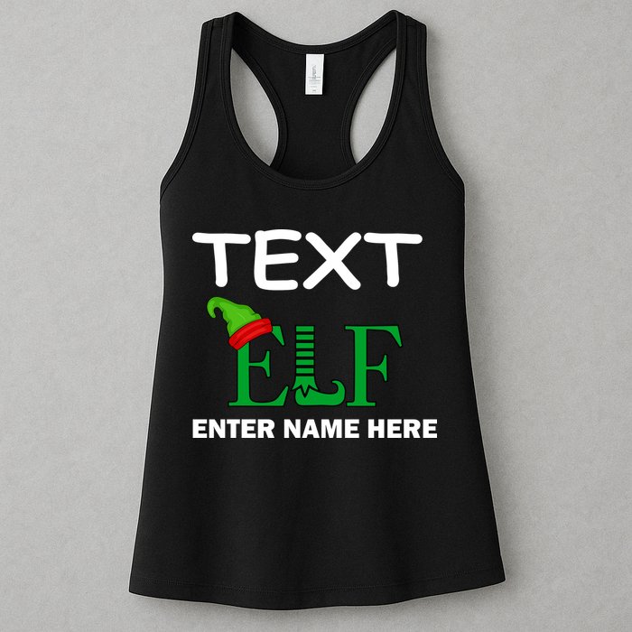 Personalize Elf Name Custom Family Matching Christmas Womens Tank Top