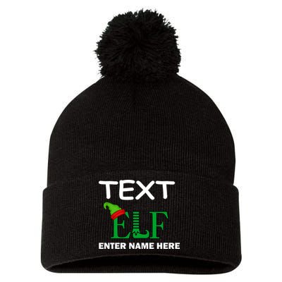 Personalize Elf Name Custom Family Matching Christmas Pom Pom 12in Knit Beanie