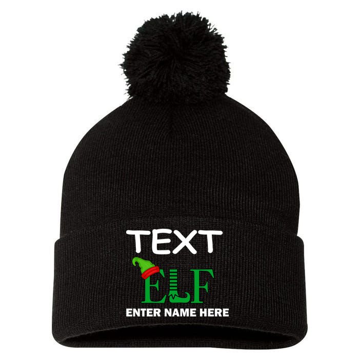 Personalize Elf Name Custom Family Matching Christmas Pom Pom 12in Knit Beanie