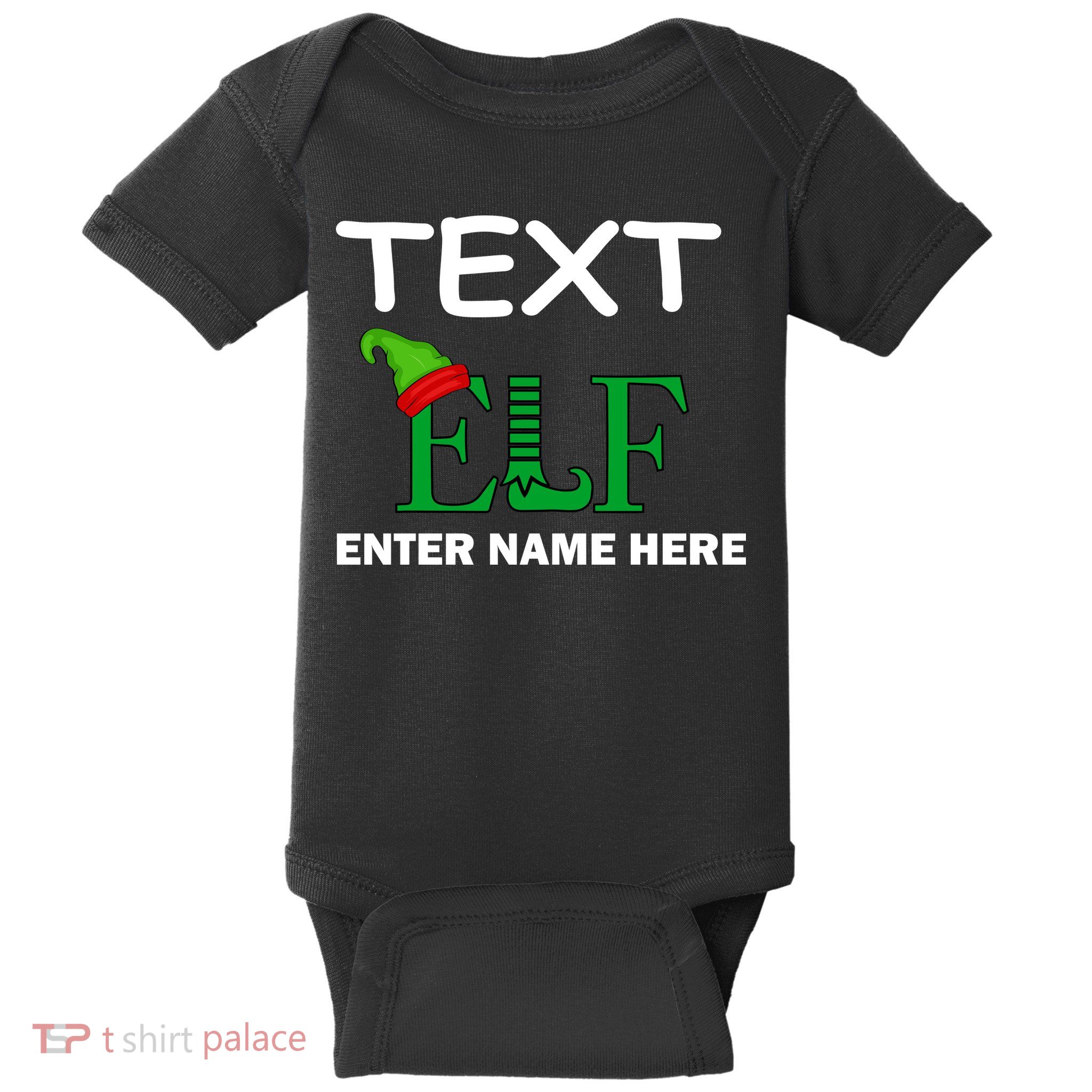 Personalize Elf Name Custom Family Matching Christmas Baby Bodysuit
