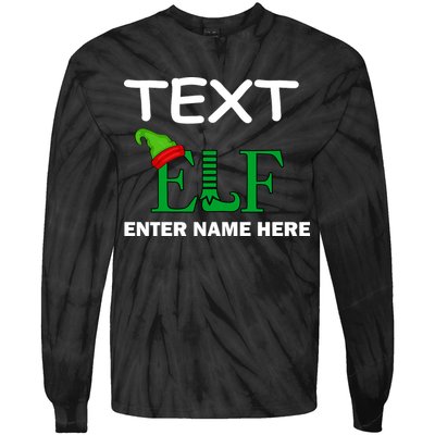 Personalize Elf Name Custom Family Matching Christmas Tie-Dye Long Sleeve Shirt