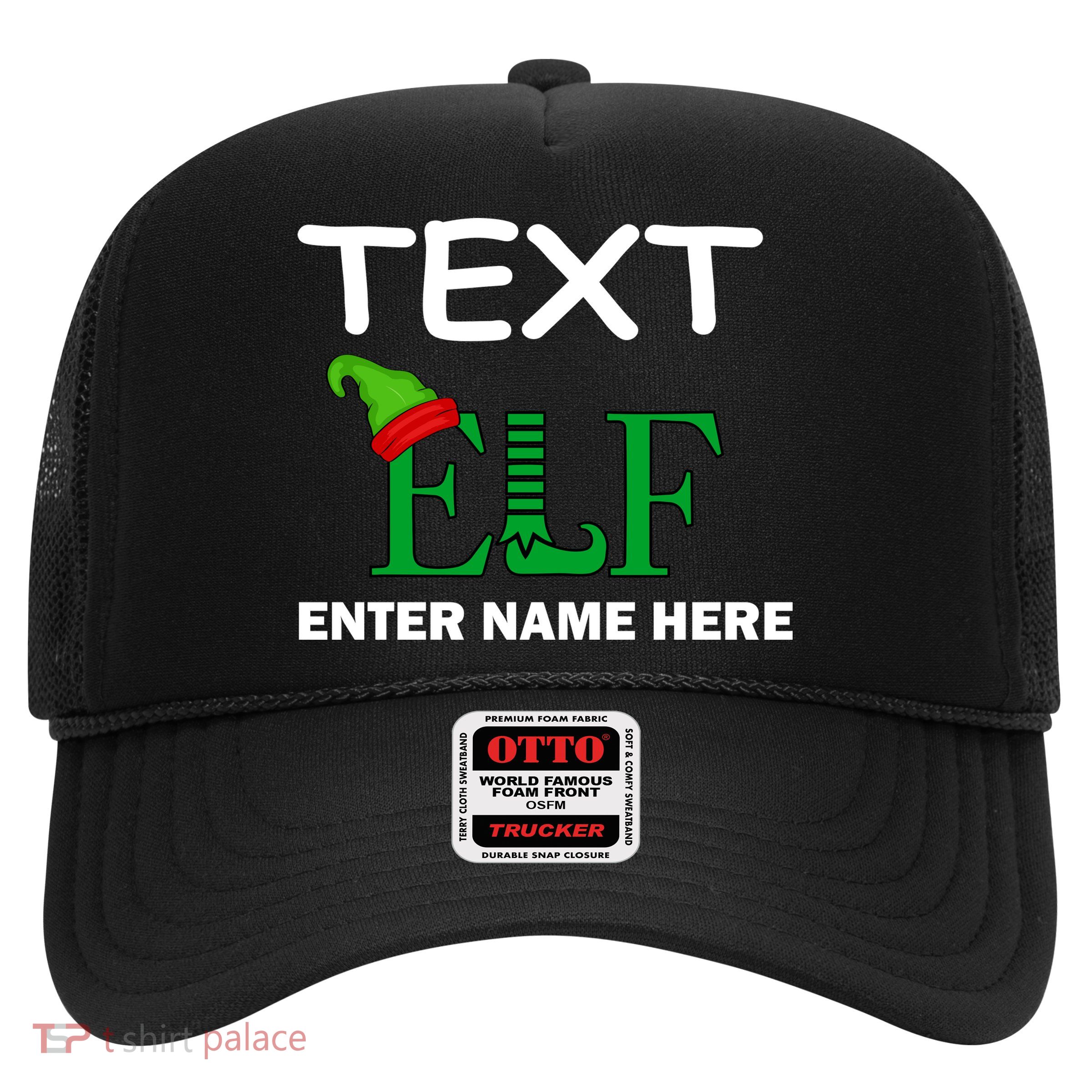 Personalize Elf Name Custom Family Matching Christmas Trucker Hat