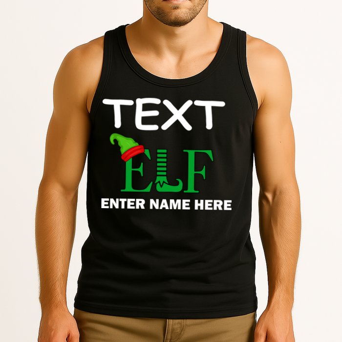 Personalize Elf Name Custom Family Matching Christmas Tank Top