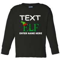 Personalize Elf Name Custom Family Matching Christmas Toddler Long Sleeve Shirt