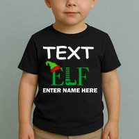 Personalize Elf Name Custom Family Matching Christmas Toddler T-Shirt