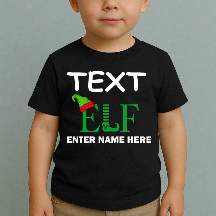 Personalize Elf Name Custom Family Matching Christmas Toddler T-Shirt