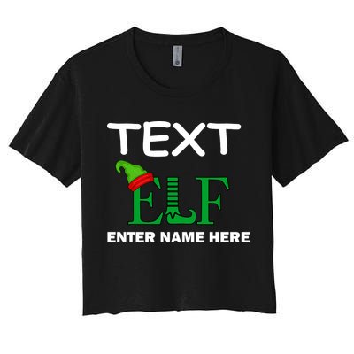 Personalize Elf Name Custom Family Matching Christmas Crop Top