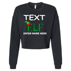 Personalize Elf Name Custom Family Matching Christmas Cropped Pullover Crew