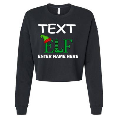 Personalize Elf Name Custom Family Matching Christmas Cropped Pullover Crew