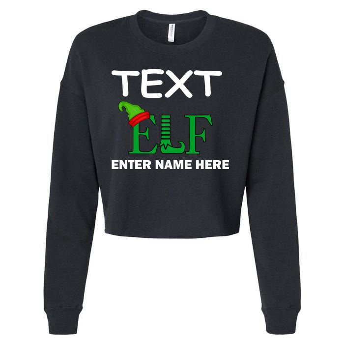 Personalize Elf Name Custom Family Matching Christmas Cropped Pullover Crew