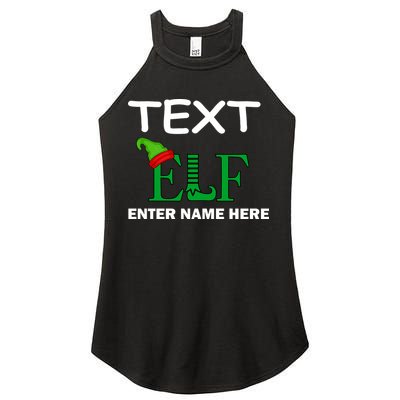 Personalize Elf Name Custom Family Matching Christmas Women's Perfect Tri Rocker Tank