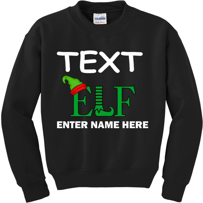 Personalize Elf Name Custom Family Matching Christmas Kids Sweatshirt