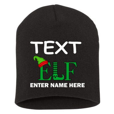 Personalize Elf Name Custom Family Matching Christmas Short Acrylic Beanie