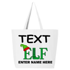 Personalize Elf Name Custom Family Matching Christmas 25L Jumbo Tote