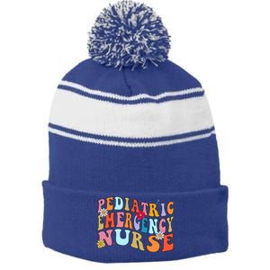 Pediatric Emergency Nurse Peds Emergency Nurse Graduation Gift Stripe Pom Pom Beanie