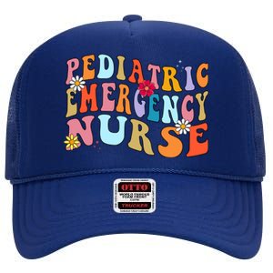 Pediatric Emergency Nurse Peds Emergency Nurse Graduation Gift High Crown Mesh Back Trucker Hat