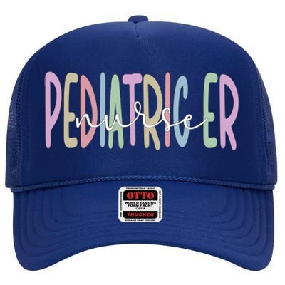 Pediatric Emergency Nurse Proud Pediatric Er Nurse Cool Gift High Crown Mesh Back Trucker Hat