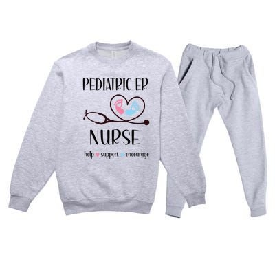 Pediatric Er Nurse Appreciation Pediatric Emergency Nurse Meaningful Gift Premium Crewneck Sweatsuit Set