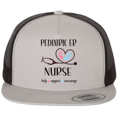 Pediatric Er Nurse Appreciation Pediatric Emergency Nurse Meaningful Gift Flat Bill Trucker Hat