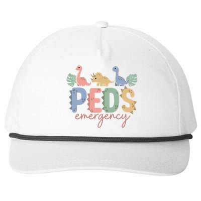 Pediatric Emergency Nurse Dinosaurs Peds Er Nurse Wo Snapback Five-Panel Rope Hat