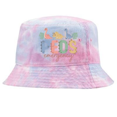 Pediatric Emergency Nurse Dinosaurs Peds Er Nurse Wo Tie-Dyed Bucket Hat