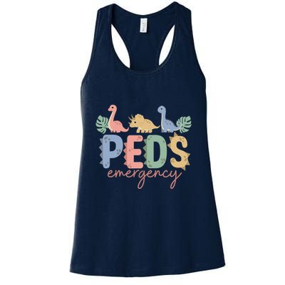 Pediatric Emergency Nurse Dinosaurs Peds Er Nurse Wo Womens Tank Top