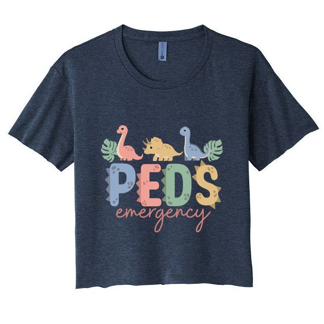 Pediatric Emergency Nurse Dinosaurs Peds Er Nurse Wo Crop Top