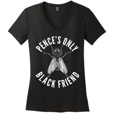 Pence's Only Black Friend Mike Pence Debate Fly Women's V-Neck T-Shirt