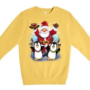 Penguin Dance With Santa Premium Crewneck Sweatshirt