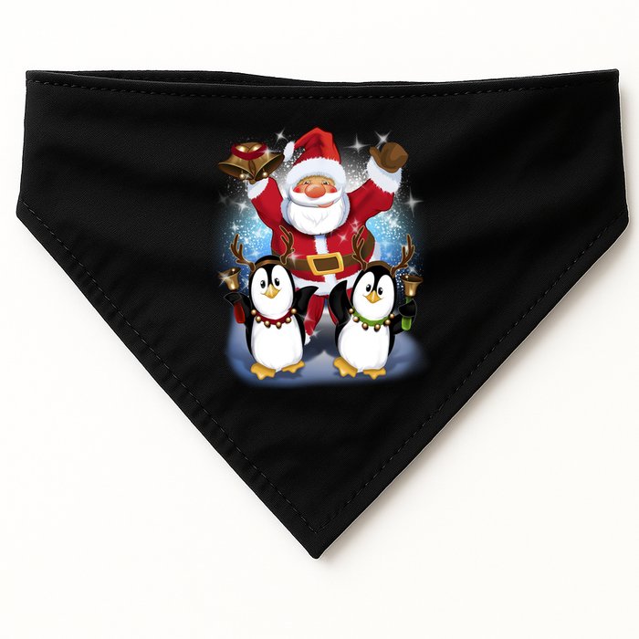 Penguin Dance With Santa USA-Made Doggie Bandana