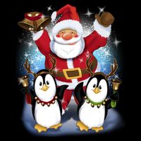 Penguin Dance With Santa USA-Made Doggie Bandana