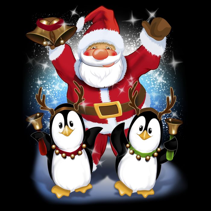Penguin Dance With Santa USA-Made Doggie Bandana