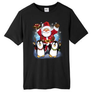 Penguin Dance With Santa Tall Fusion ChromaSoft Performance T-Shirt