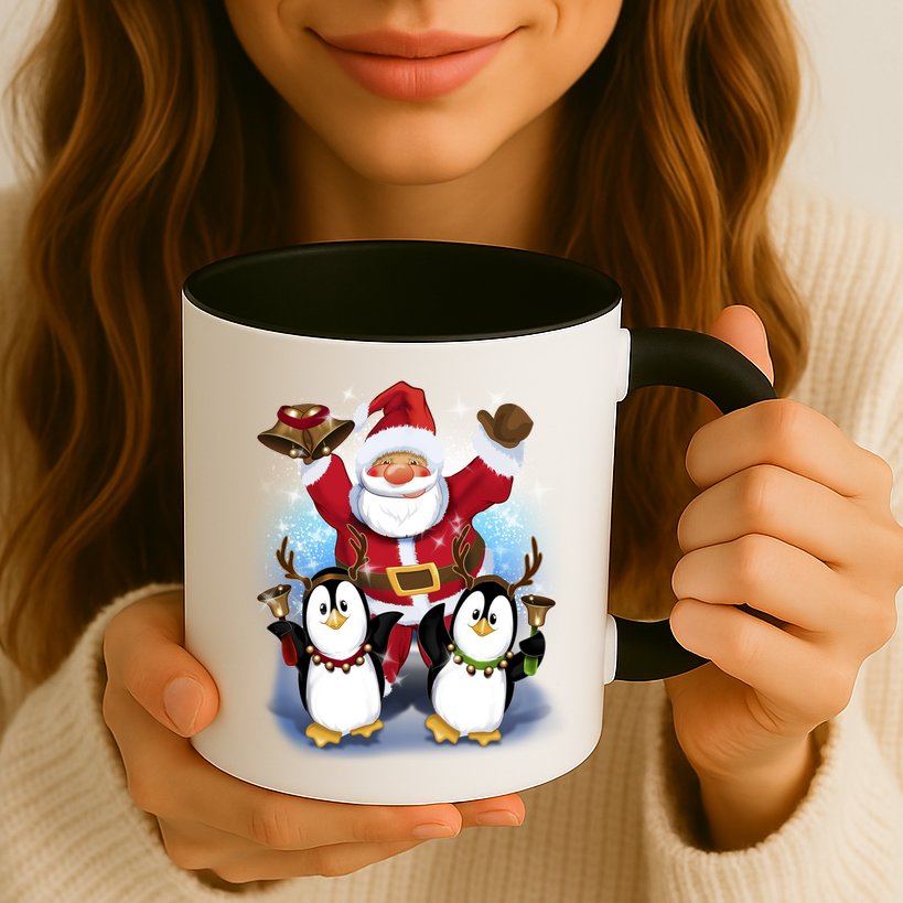 Penguin Dance With Santa Mug