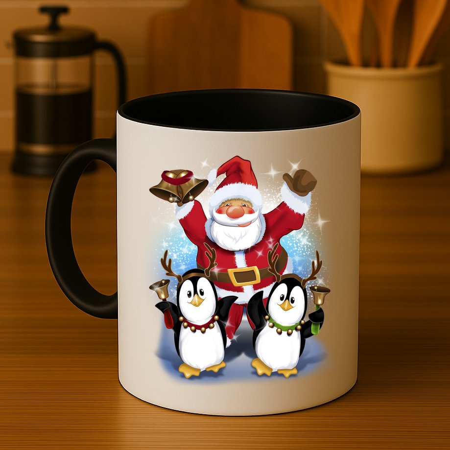 Penguin Dance With Santa Mug