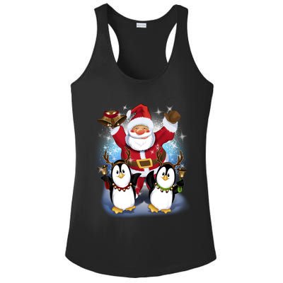 Penguin Dance With Santa Ladies PosiCharge Competitor Racerback Tank