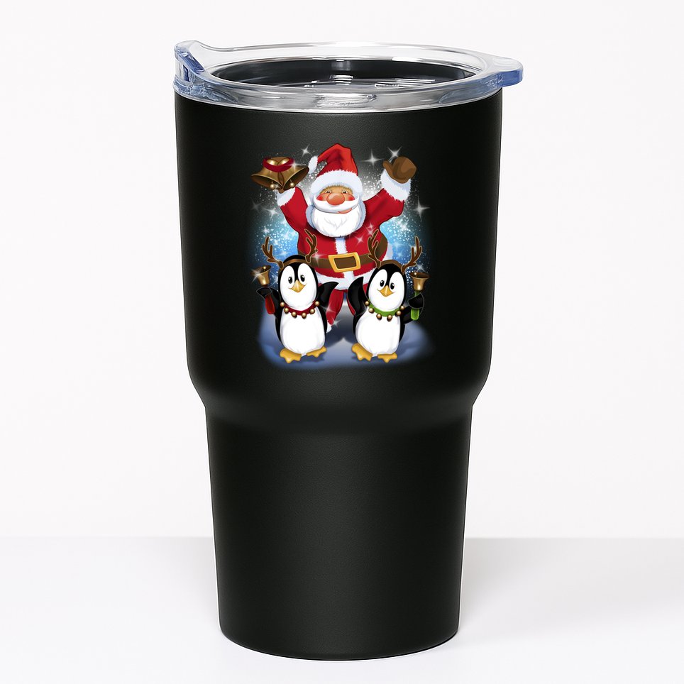 Penguin Dance With Santa Tumbler