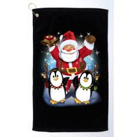 Penguin Dance With Santa Golf Towel