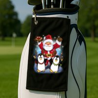 Penguin Dance With Santa Golf Towel