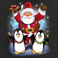 Penguin Dance With Santa Golf Towel