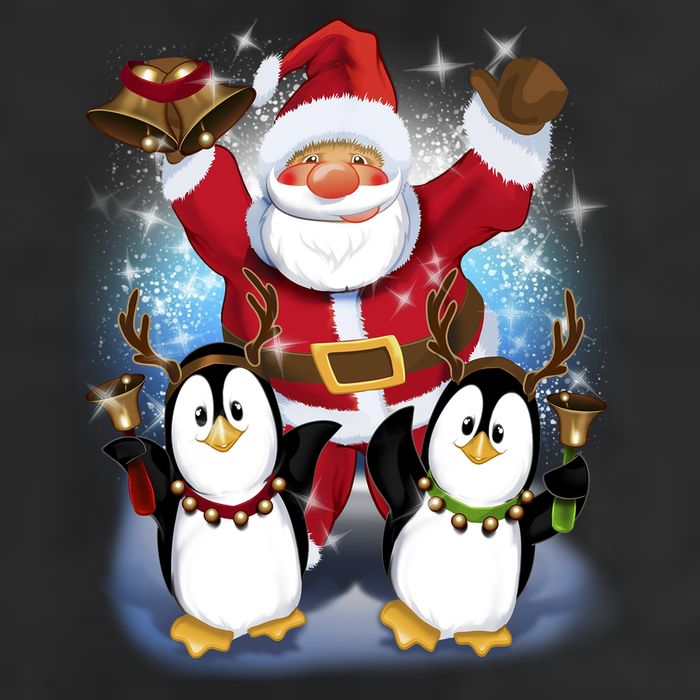 Penguin Dance With Santa Golf Towel