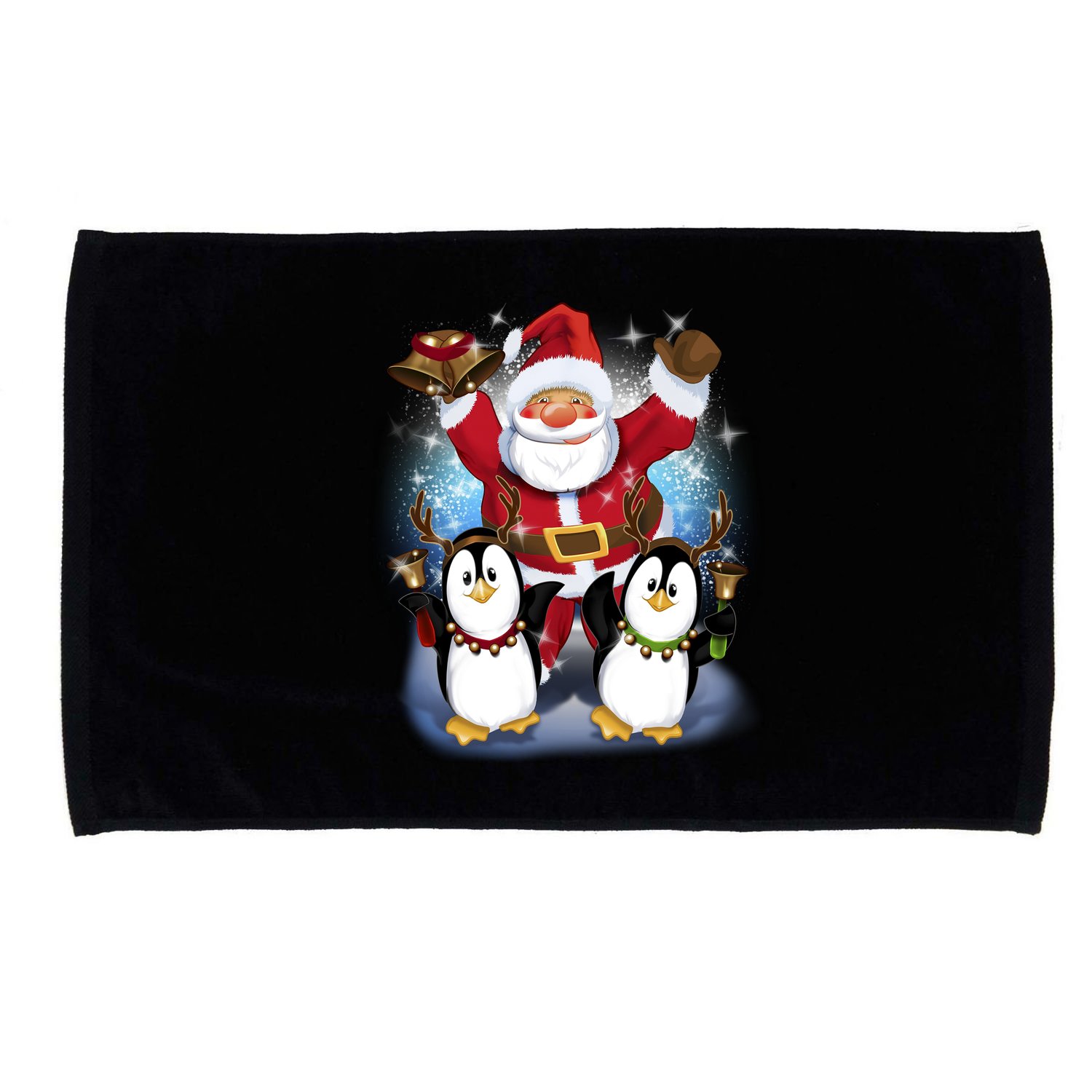 Penguin Dance With Santa Microfiber Hand Towel