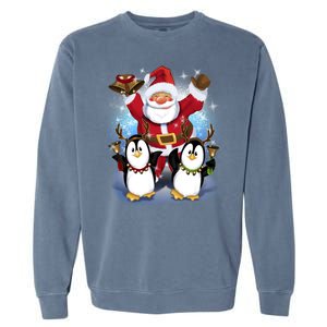 Penguin Dance With Santa Garment-Dyed Sweatshirt