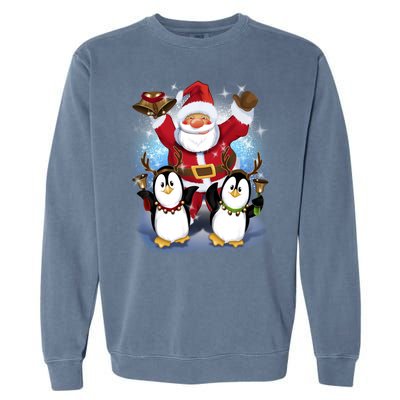 Penguin Dance With Santa Garment-Dyed Sweatshirt